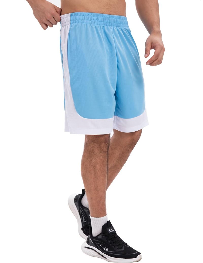 OYGSieg 6 Pack Mens Mesh Athletic Basketball Shorts Gym Shorts with Pockets, Quick Dry Workout Running Shorts Casual for Men L
