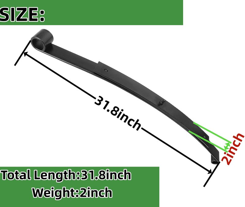 Dr.Acces EZGO RXV Heavy Duty Rear Spring Kit | 2008-Up Golf Cart Upgrade | Dual 2 Leaf Springs with Bushings & U-Bolts, Replaces OEM # 603498, 604494