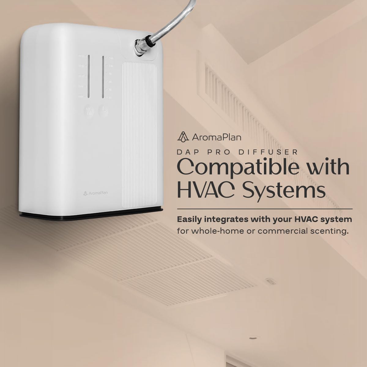 AromaPlan 2025 HVAC Waterless Oil Diffuser, Smart Scent Air Machine (2 Fragrances Included)- Whole House & Commercial Hotel Collection Diffuser| Cold Air Tech, App & Tourch Control,2000 Sq. Ft -Black