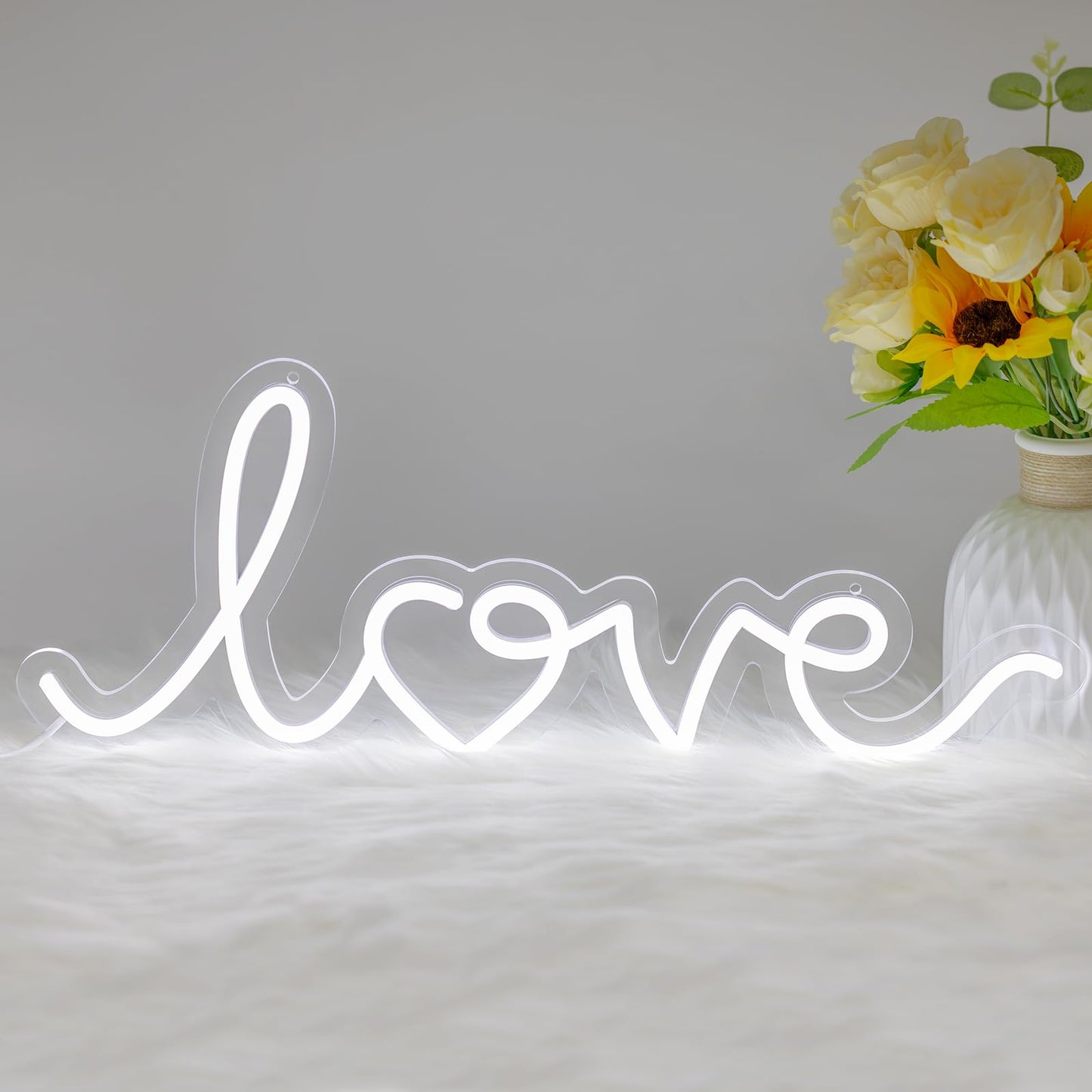 LMHSE You're Like Really Pretty Neon Sign, LED Neon Signs for Wall Decor Dimmable Aesthetic Room Decor for Teen Girl, Party, Bedroom, Wedding Decor, Gifts for Birthday, Christmas (LOVE-White)