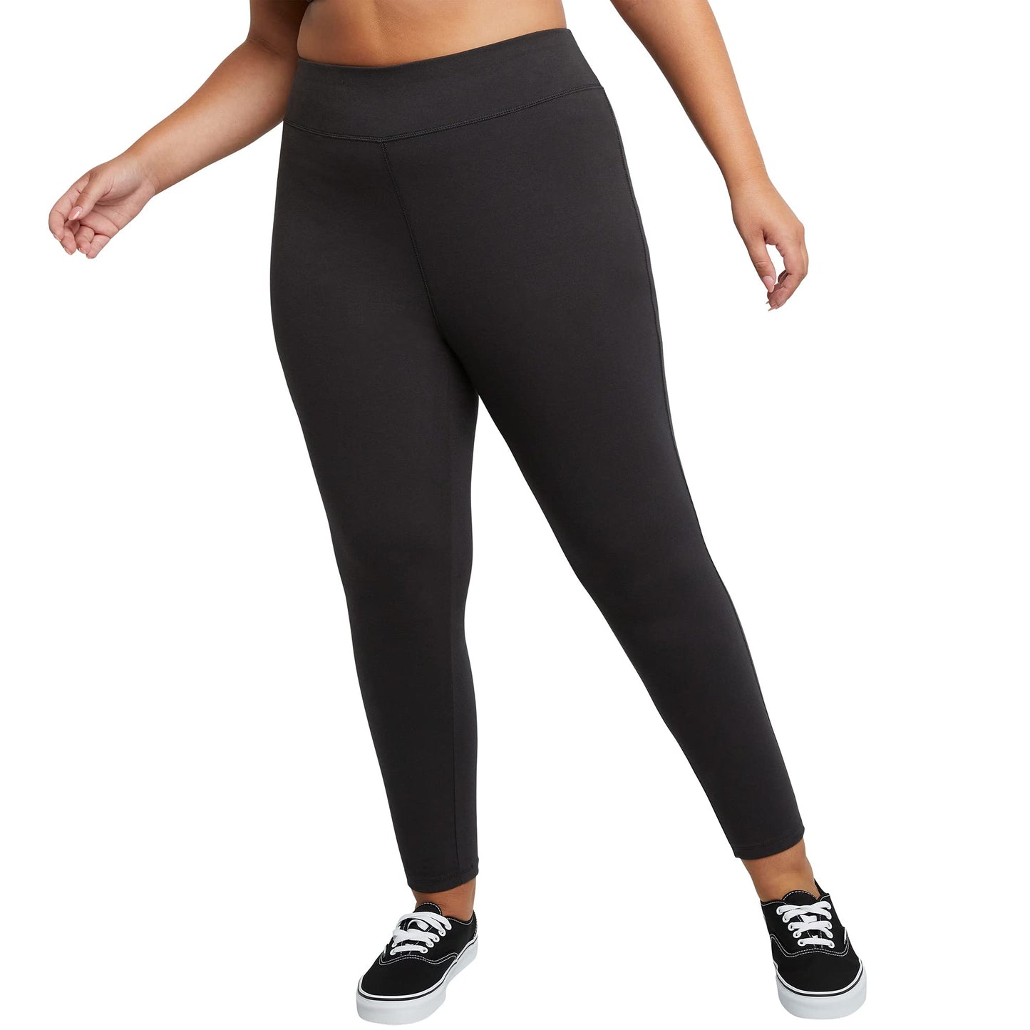 JUST MY SIZE womens Long Legging Pants, Black, 3X US