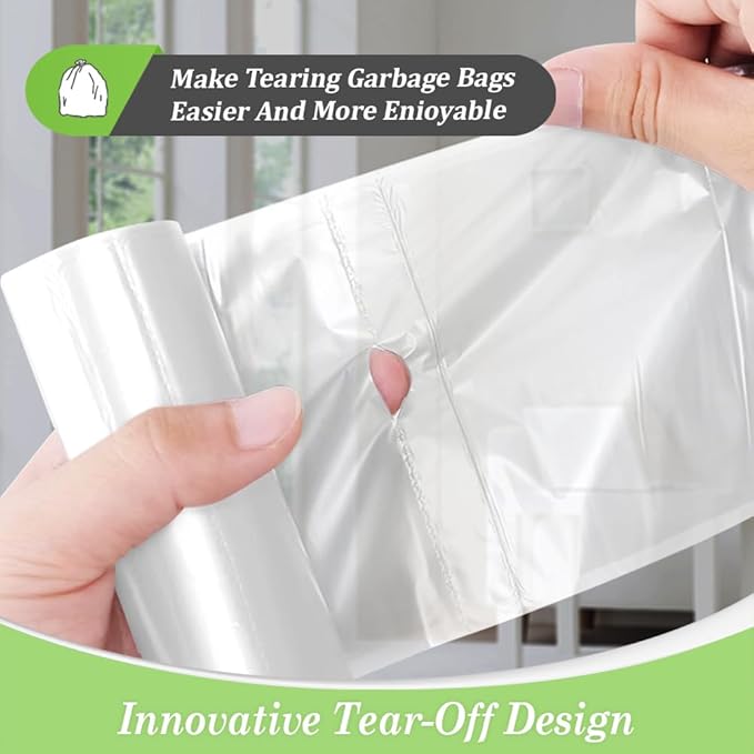 5 Gallon 330 Counts Strong Trash Bags Garbage Bags by Teivio, Bathroom Trash