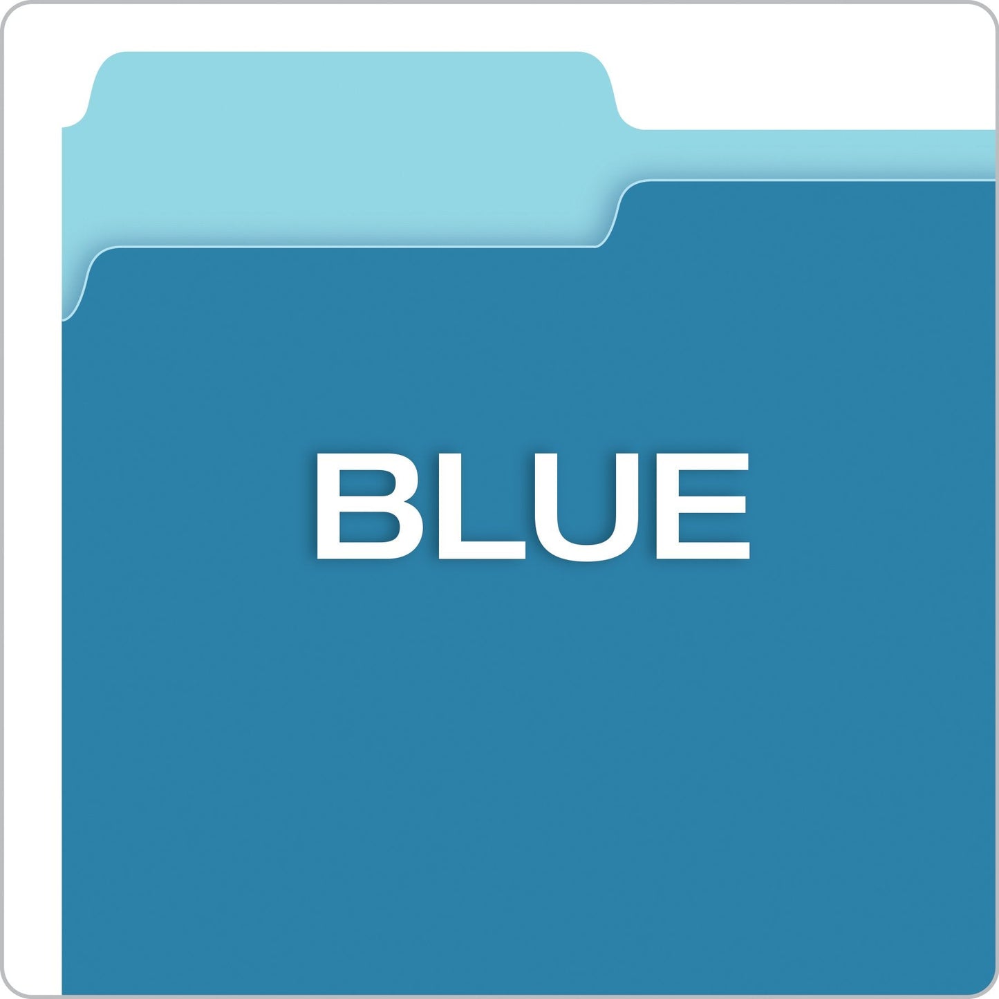 Pendaflex Two-Tone Color File Folders, Letter Size, Blue, 1/3 Cut, 100 per box (152 1/3 BLU), 12 inches