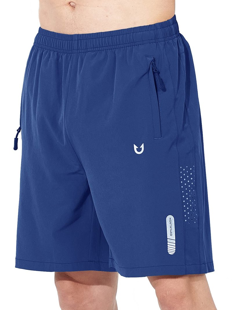 NORTHYARD Men's Athletic Running Shorts Gym Workout 7"/9"/5" Quick Dry Lightweight Sports Basketball Tennis 3 Zipper Pockets RoyalBlue S