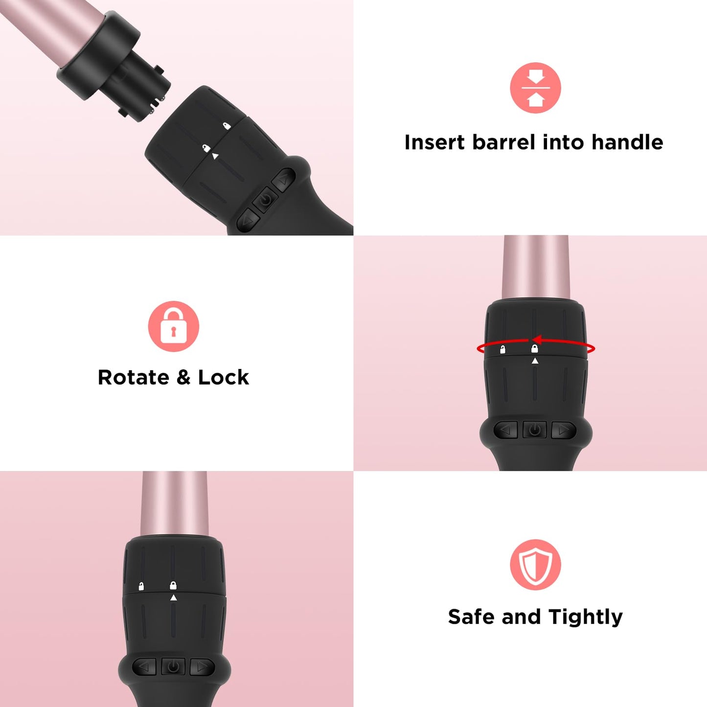 PARWIN PRO BEAUTY 7 in 1 Curling Iron Wand Set,Dual Voltage Curling Wand with 7 Interchangeable Diamond Ceramic Hair Curler Wands with LCD Temperature Control Auto Shut Off Black