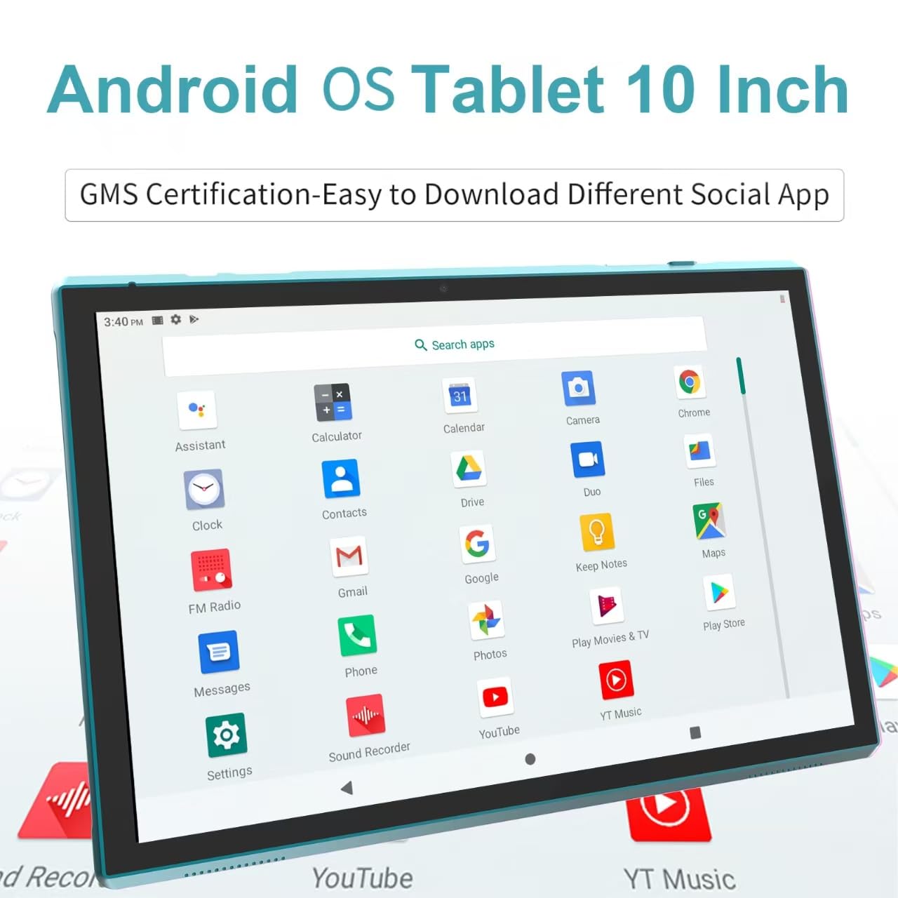 Android Tablet 10 Inch Tablet With Case Stylus Android 15 Tablets 8GB RAM 32GB ROM Support 1TB Expansion 6000mah Battery 10.1" IPS HD Touchscreen 2MP+8MP Dual Camera WIFI-6 Bluetooth5.0 Tablets