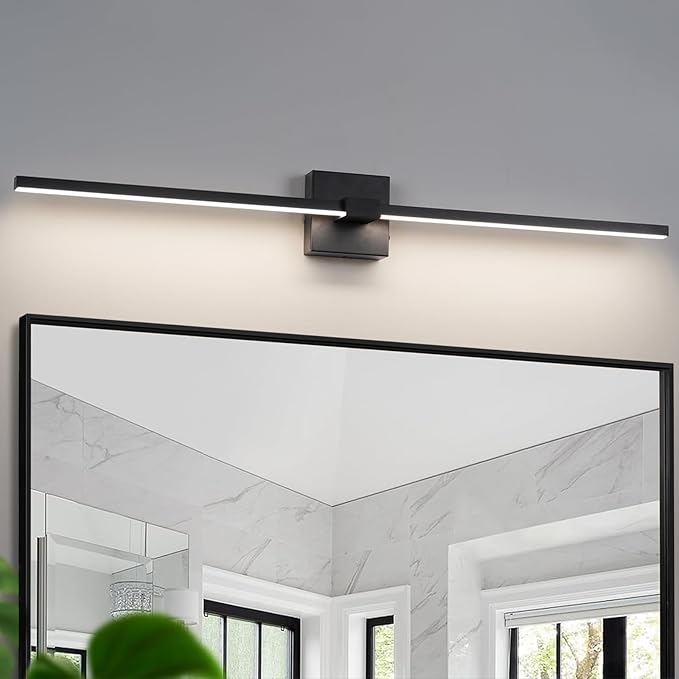 URSOLA Black Bathroom Light Fixtures, 36 inch Modern LED Vanity Lighting Over Mirror, 3CCT Dimmable Wall Sconces for Bedroom