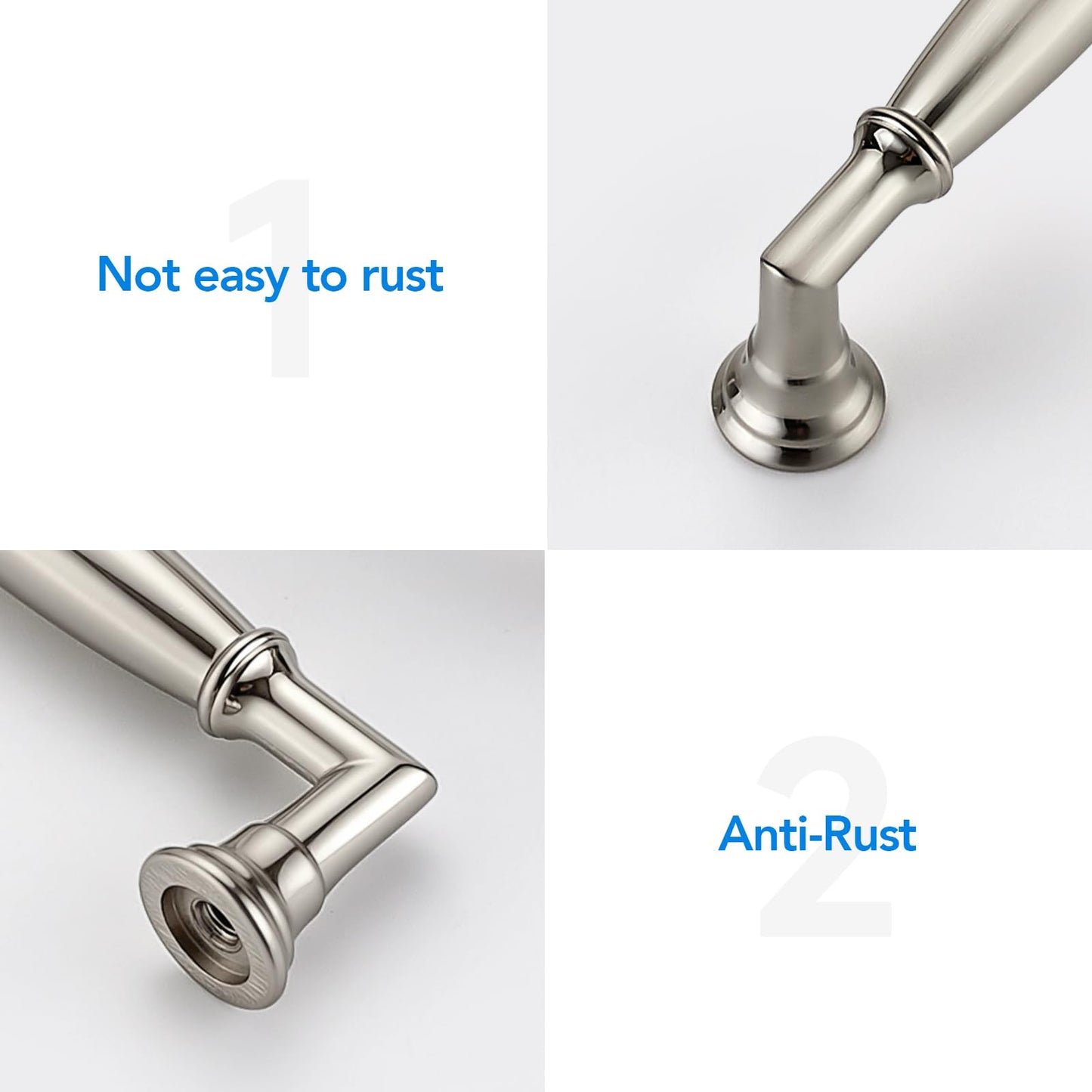 HOME EDIT 5 Pack 6-1/4 Inch Brushed Nickel Cabinet Handles Solid Zinc Alloy Pulls for Kitchen, Dresser, Closet & Bathroom Cabinets Hardware