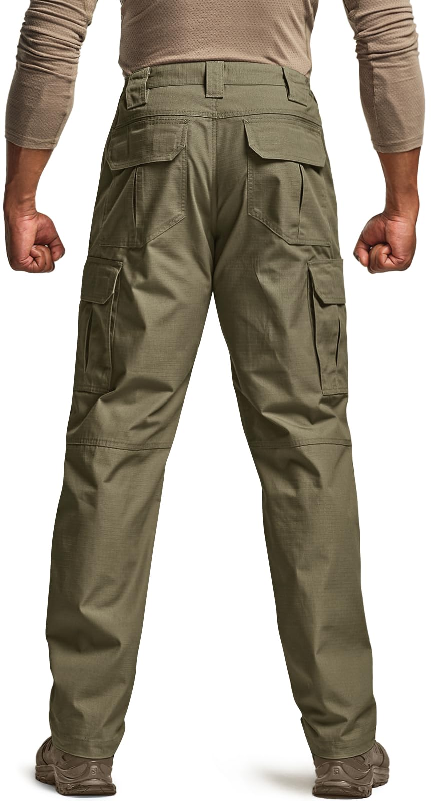 CQR Men's Tactical Pants, Water Resistant Ripstop Cargo Pants, Lightweight EDC Work Hiking Pants, Outdoor Apparel, Raider Soil Green, 34W x 30L