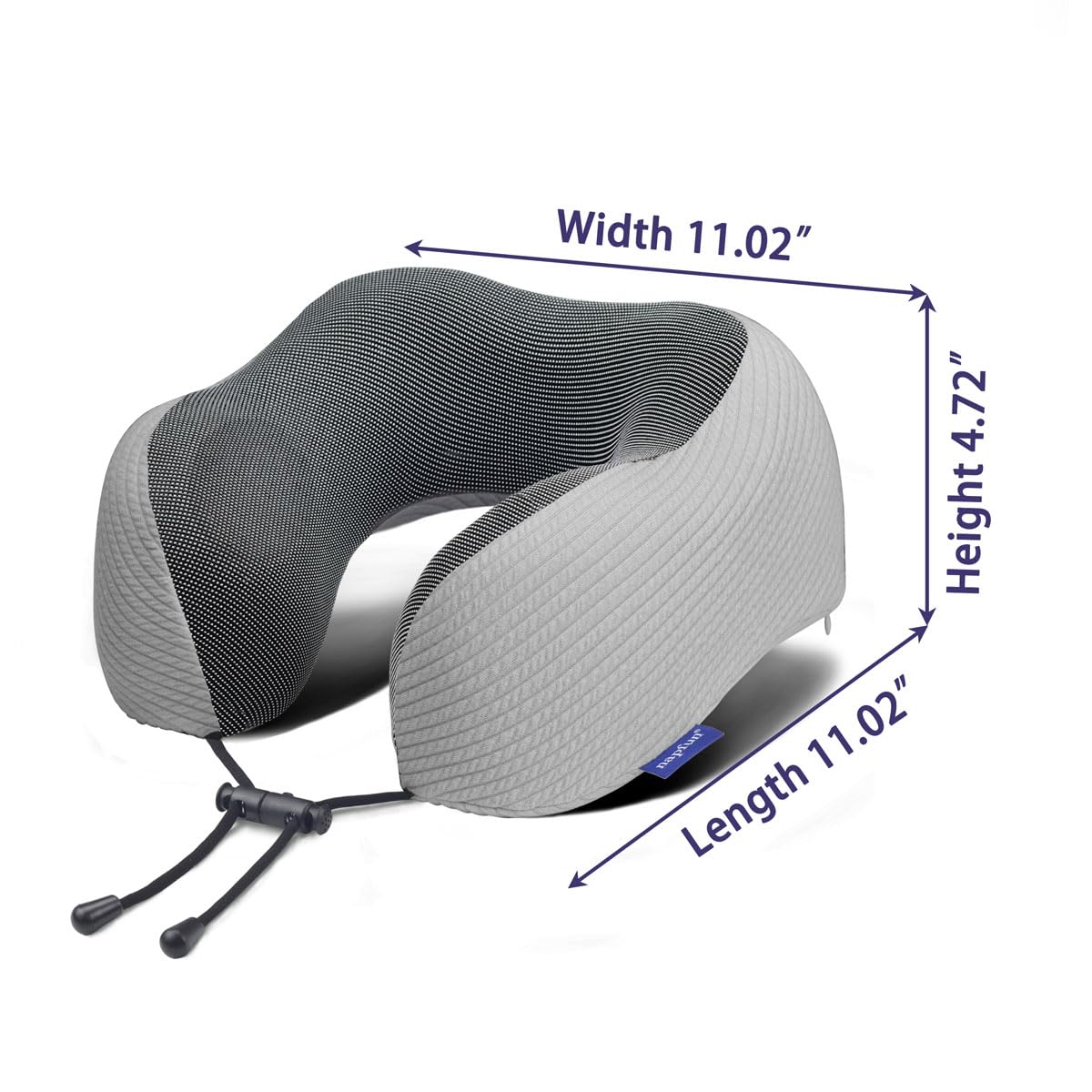 napfun Neck Pillow for Traveling, Upgraded Travel Neck Pillow for Airplane 100% Pure Memory Foam Travel Pillow for Flight Headrest Sleep, Portable Plane Accessories, Light Grey