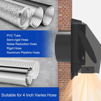 Picowe 4 Inch Dryer Vent Cover Outside, Metal Wall Vent Cover with Removable Lid & Noise-Reducing Sponge Gasket, for Dryer, Bathroom, Kitchen, Garage Exhaust