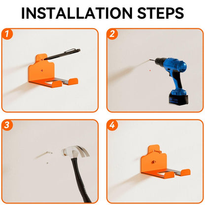 JNIHEEP Garage Organizer Trimmer Rack, Garden Power Tool Hanger Weed Whackers Holder Wall Mounted for Grass Trimmer, Hedge Trimmer, Garage Trimmer, Garden Tools,3 Pack(Orange)