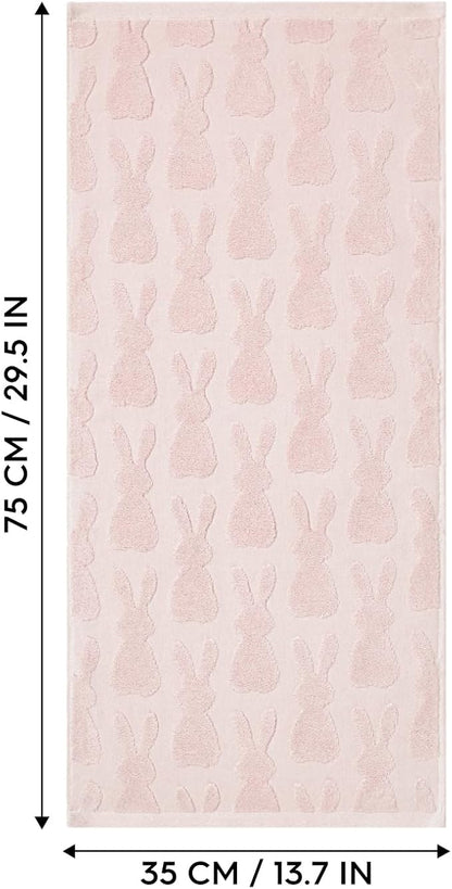 Artoid Mode 2 Pcs Pink 3D Rabbit Jacquard Easter Hand Towels