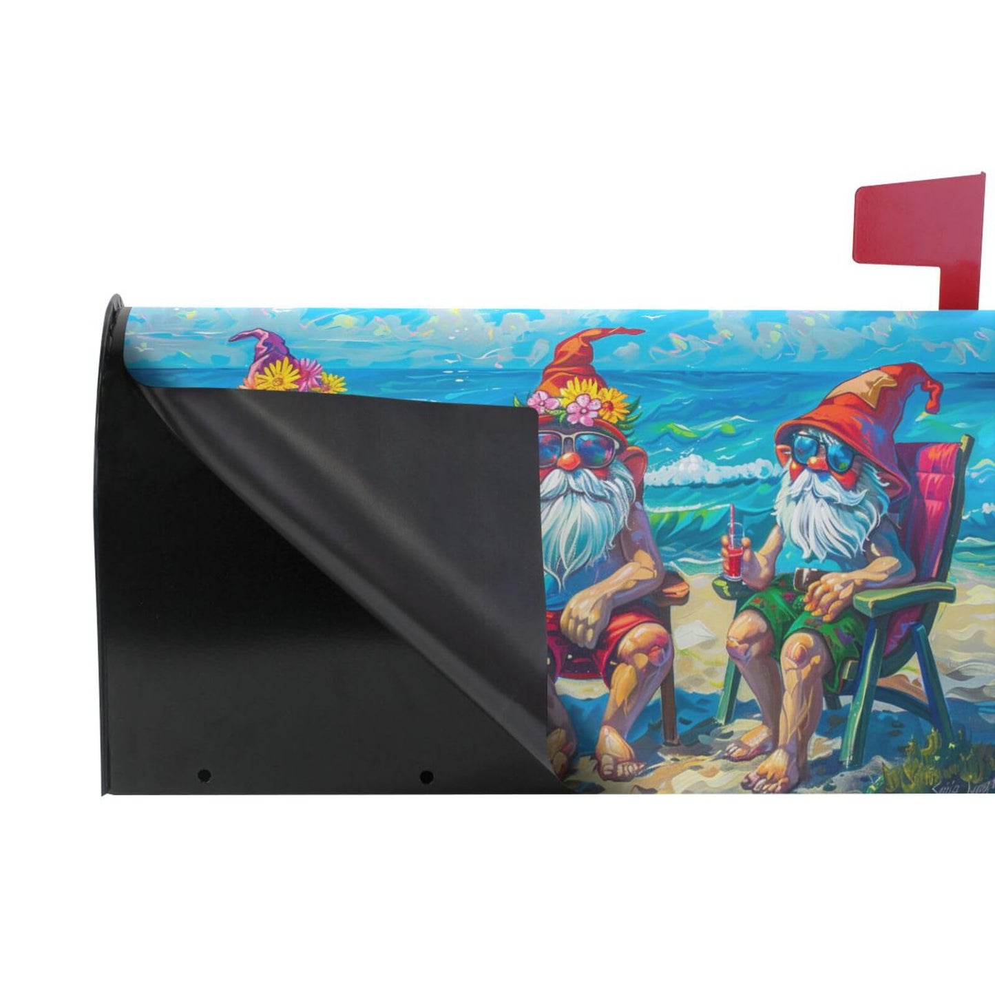ALAZA Summer Gnomes Humor Magnetic Mailbox Cover Beach MailWraps Garden Yard Home Decor for Outside Standard Size-18"x 20.8"