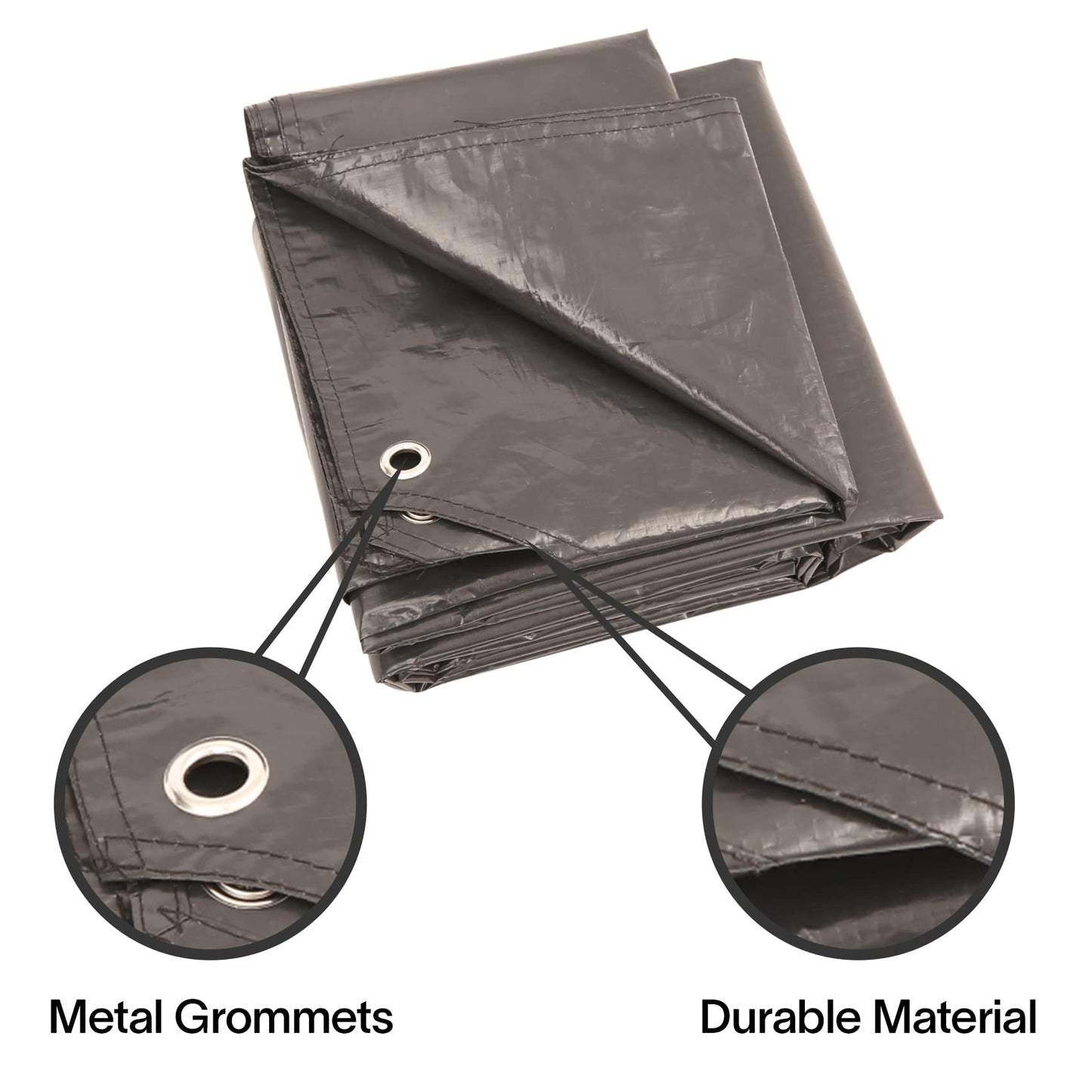 Alvantor Heavy Duty Tarp Waterproof 6'x6' Tarpaulin Ground Trailer with Rust Grommet Weather Resistant Cover Outdoor Camping 10 Mil Thick PE Floor Lightweight Mat