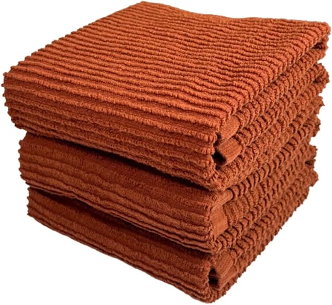 Kitchen Hand Towels: Maroon Rust 100% Cotton Cloth Soft Cleaning Drying Dished