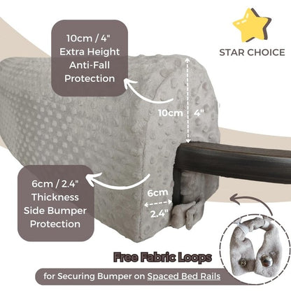 Wonder Space Toddlers' Bed Rail Bumpers Protecter - Children's Bed Guardrail Padding - Anti-Collision | Increased Height | Fall Prevention - Easy Installation Enhanced Safety Mostly Fit (Grey, 2.3ft)