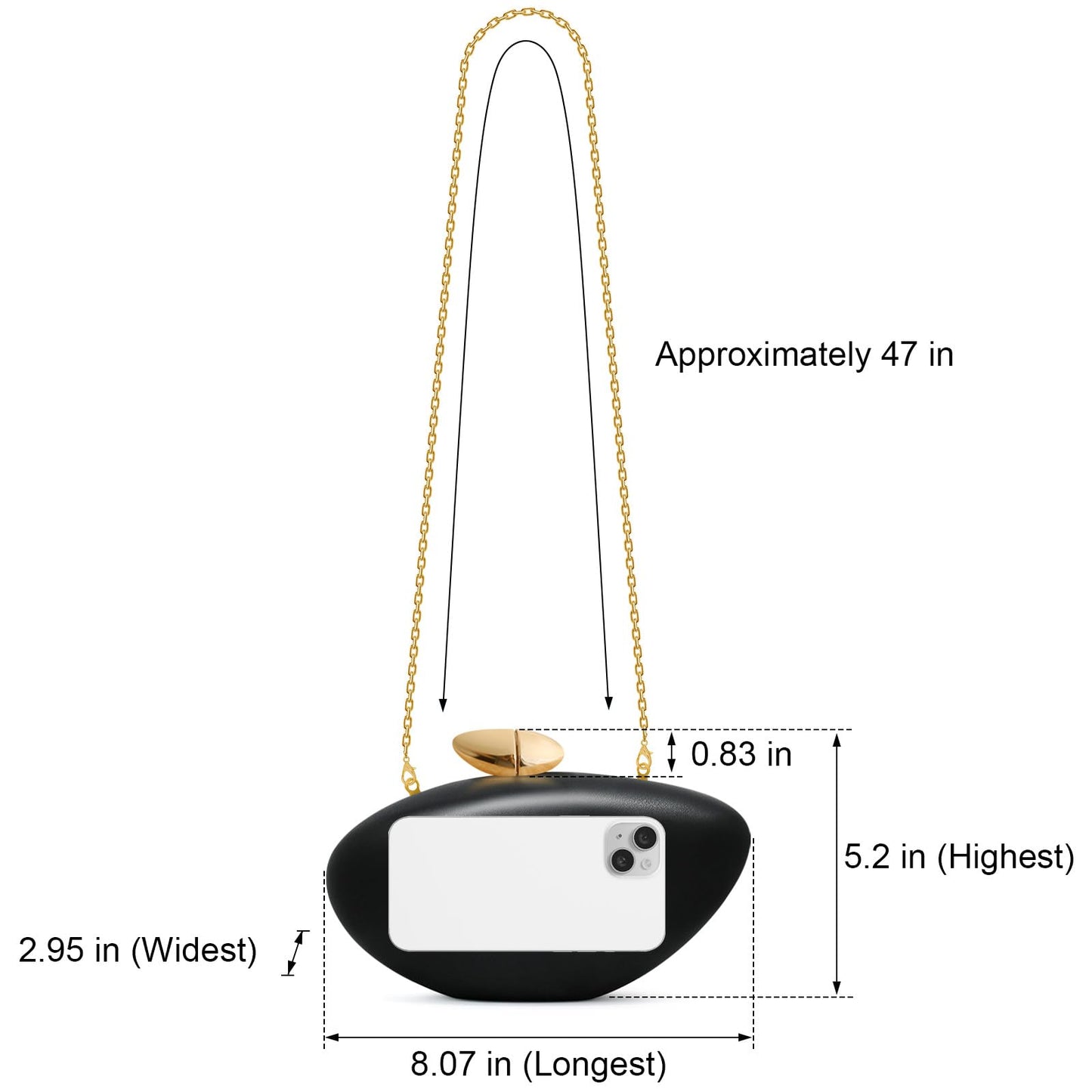 NEWROGENG Shell Clutch Purse for Women, Leather Evening Bag with Magnetic Closure, Elegant Wedding Party Clutch Handbags, Leather Black