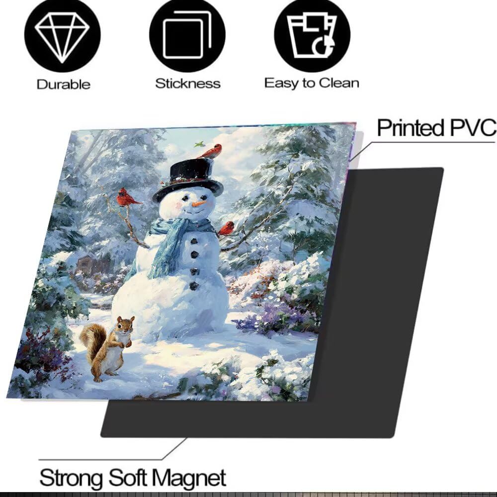 Dishwasher Magnet Cover, Snowman Dishwasher Magnetic Decorative, Winter Snow Dishwasher Magnet Covers for Front, Xmas Tree Refrigerator Magnets Sticker for Home Kitchen Decor, 23"x26"