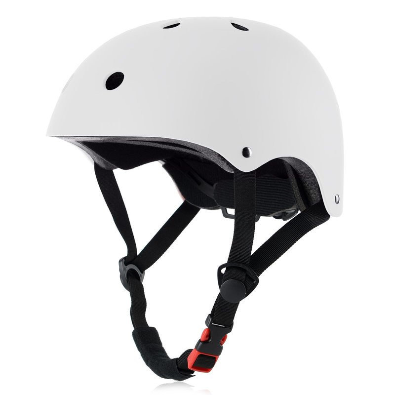 OUWOR Adult Skateboard Bike Helmet for Men and Women, Lightweight Adjustable, Multi-Sport for Bicycle Skate Scooter (White, Large)