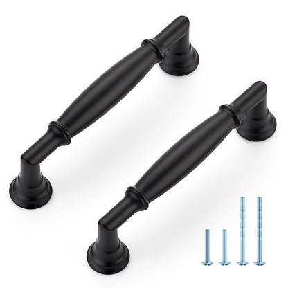 HOME EDIT 5 Pack 3-3/4 Inch Matte Black Cabinet Handles Solid Zinc Alloy Pulls for Kitchen, Dresser, Closet & Bathroom Cabinets Hardware