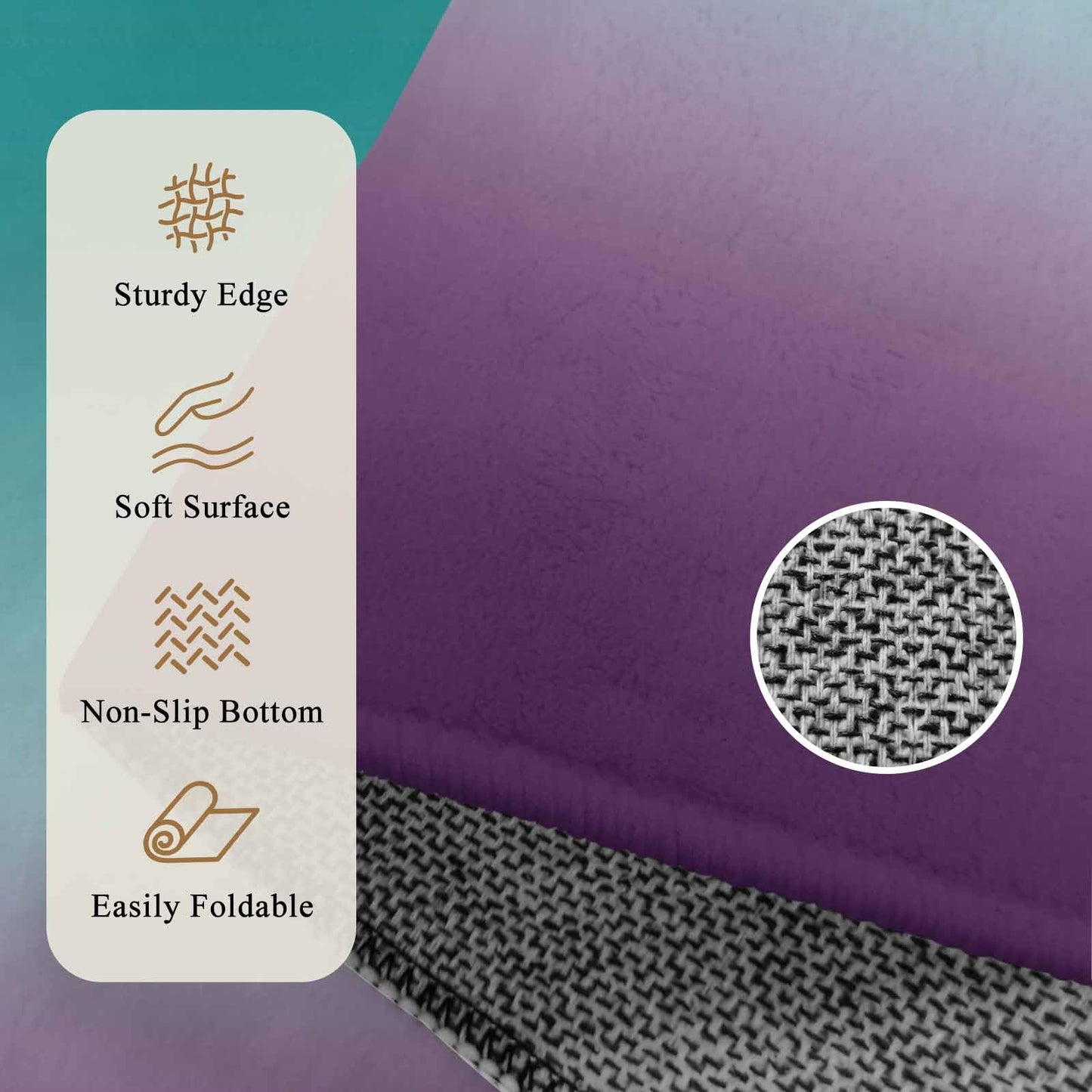 Teal Purple Ombre Doormat Bath Rug 2x3 Ft, Soft Small Bathroom Entrance Mat, Turquoise Gradient Modern Abstract Art Washable Non-Slip Indoor Outdoor Carpet for Entryway Front Door Sink