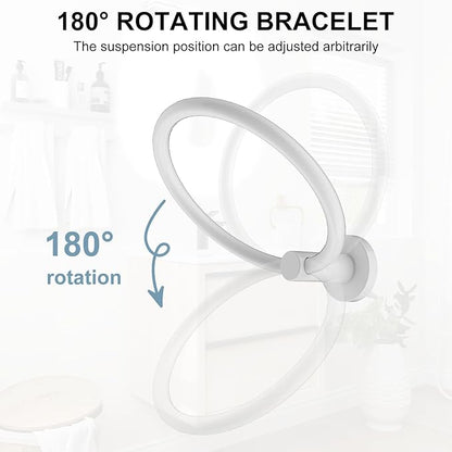 SetSail Towel Holder for Bathroom Wall Screw-in White Towel Ring Stainless