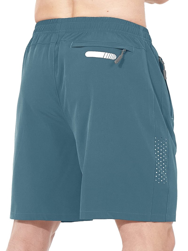 NORTHYARD Men's Athletic Running Shorts Gym Workout 7"/9"/5" Quick Dry Lightweight Sports Basketball Tennis 3 Zipper Pockets Greyblue XL