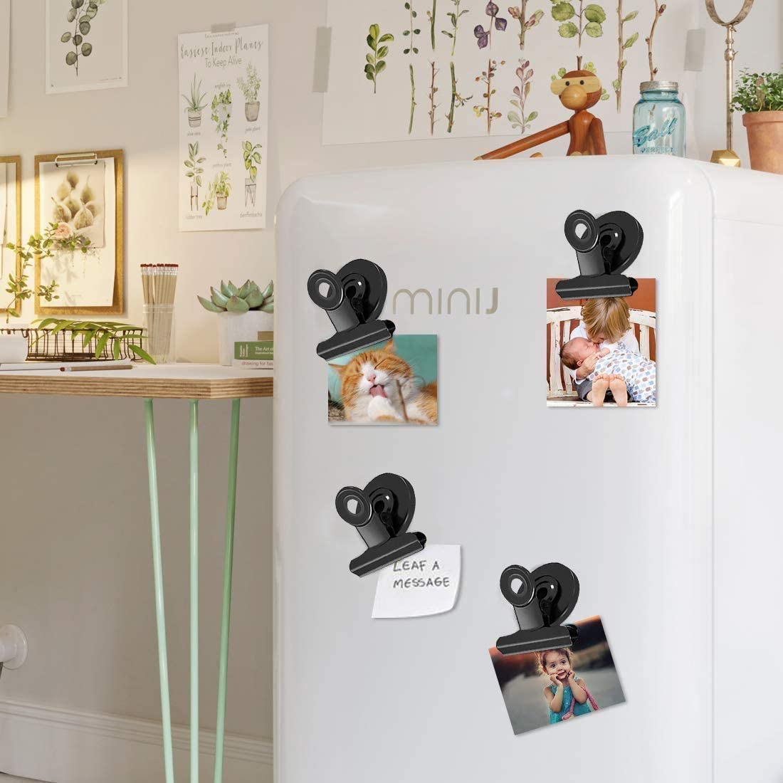 VNDUEEY 140 Pack Fridge Magnets Refrigerator Magnets, Strong Magnetic Clips Heavy Duty, Magnet Clips For Whiteboard , Magnets For Fridge Locker Office Accessories (Black)