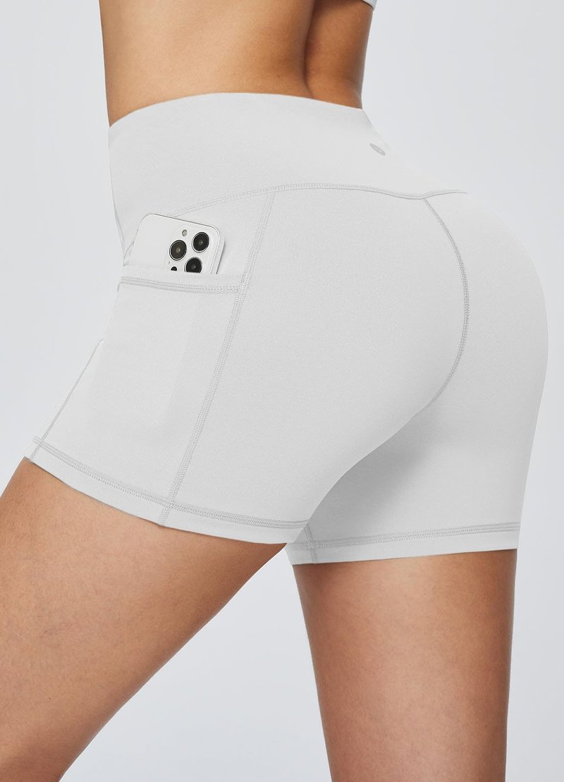 baleaf Gym Shorts Women 3" Biker Workout Yoga Spandex Running Volleyball Tummy Control Compression with Pockets White XXL