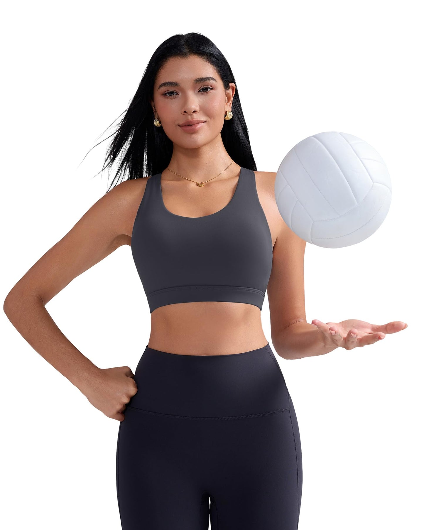 RUNNING GIRL Sports Bra for Women, Criss-Cross Back Padded Strappy Sports Bras Medium Support Yoga Bra with Removable Cups