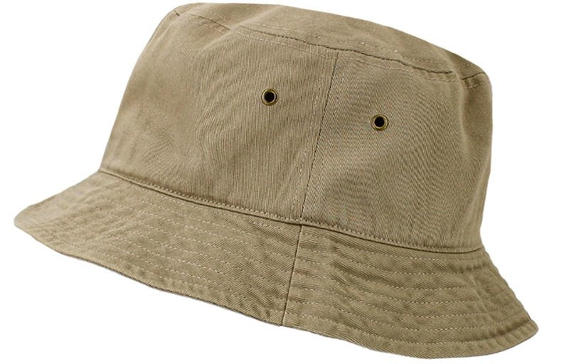 KBETHOS KBM-500 KHK S/M Unisex Washed Cotton Bucket Hat Summer Outdoor Cap - 5. Khaki, Small-Medium