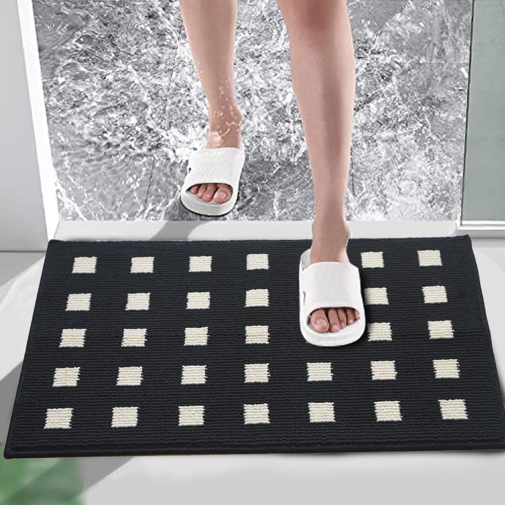 TOMEX Door Mat Indoor Outdoor Doormat, 2024 Upgraded Non-Slip Floor Mat, Welcome Mat for Home, Garden, Garage（32” x 40” /80 x 100cm, Black）