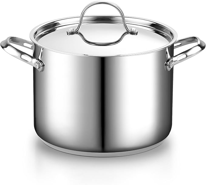 Cooks Standard Classic 8 Quart Stock Pot with Lid, Stainless Steel Pasta Pot