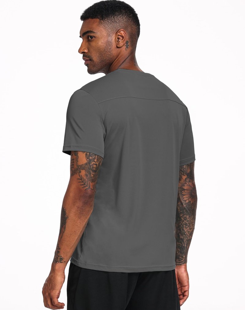 NELEUS Men's 3 Pack Running Shirt Gym Athletic Workout Shirts,5017,Dark Grey/Dark Grey/Dark Grey,XL