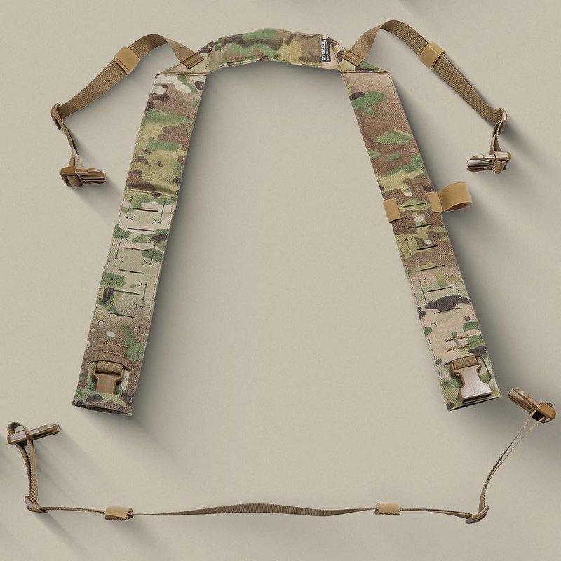 ACETAC Multi-Mission Laser-Cut Shoulder Strap Waist Strap H-Harness for Chest Rig Compatible w/Spiritus Systems Micro MK4/MK5 Haley Strategic D3CR Placard (Splatter)