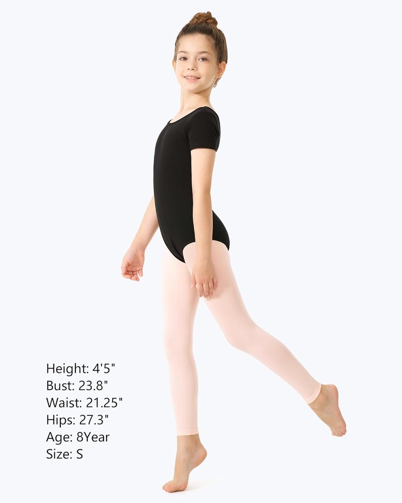 Ultra Soft Footless Dance Tights for Girls - Perfect for Ballet, Gymnastics & School | Toddler to Big Kid Sizes