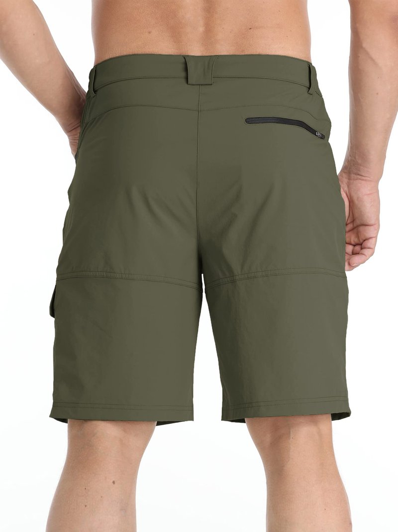 TACVASEN Cargo Shorts for Men Outdoor Work Hiking Shorts Lightweight Quick Dry Casual Summer Golf Dress Fishing Elastic Waist Green 32