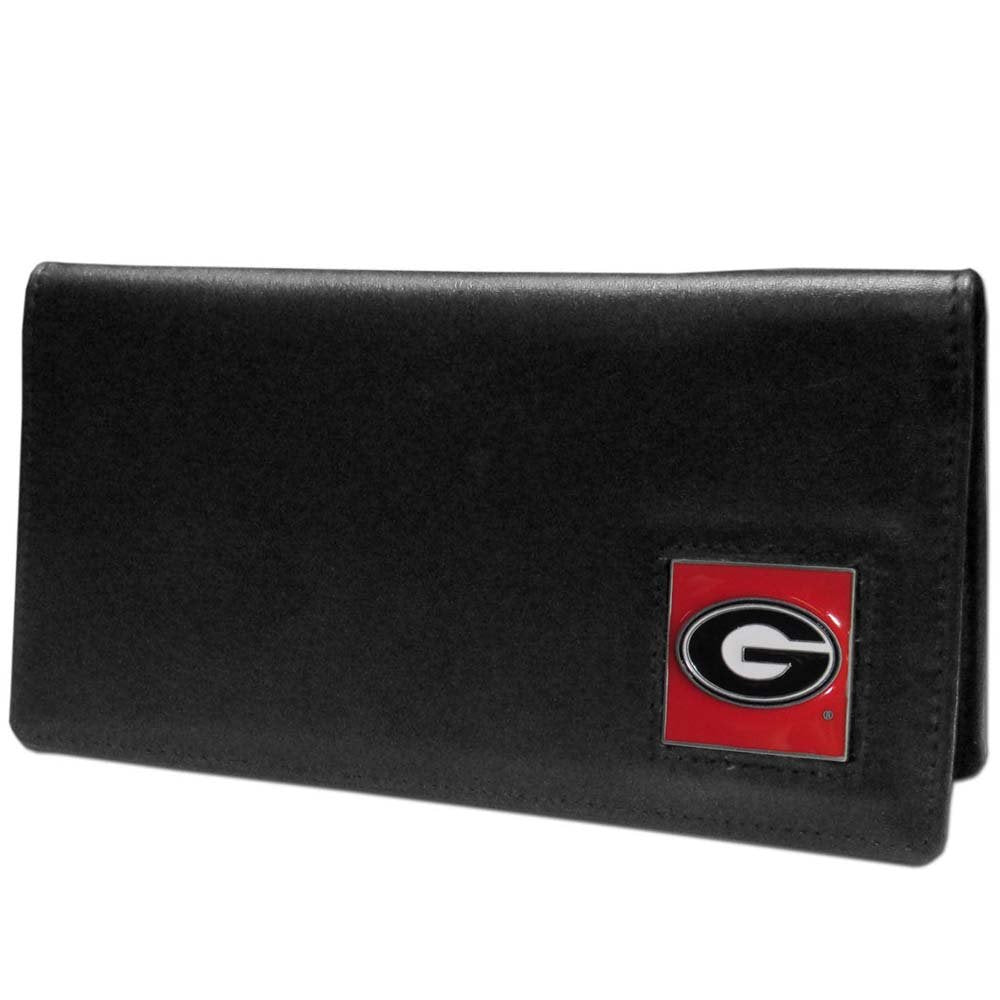 NCAA Siskiyou Sports Fan Shop Georgia Bulldogs Leather Checkbook Cover One Size Black