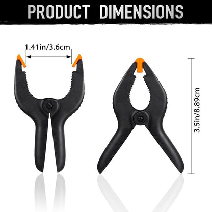 2 Pack Plastic Spring Clamps, 3.5inch Small Heavy Duty Clips for Crafts, Backdrop Stand