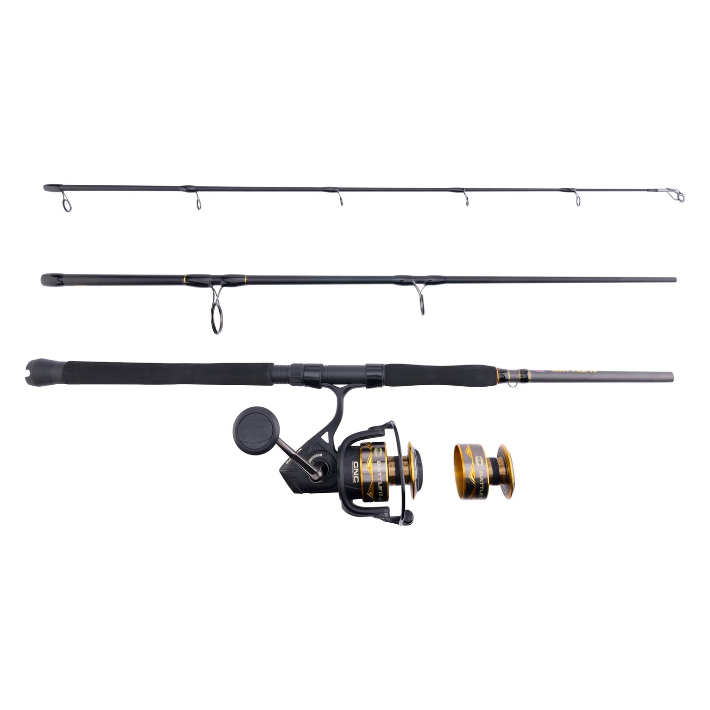 Penn 7' Battle IV Travel Spinning Reel and Fishing Rod Combo Kit, 6000 Reel, CNC Gear Technology, Full Metal Body and Sideplate, HT-100 Drag System, Includes Soft Travel Case and Spare Spool