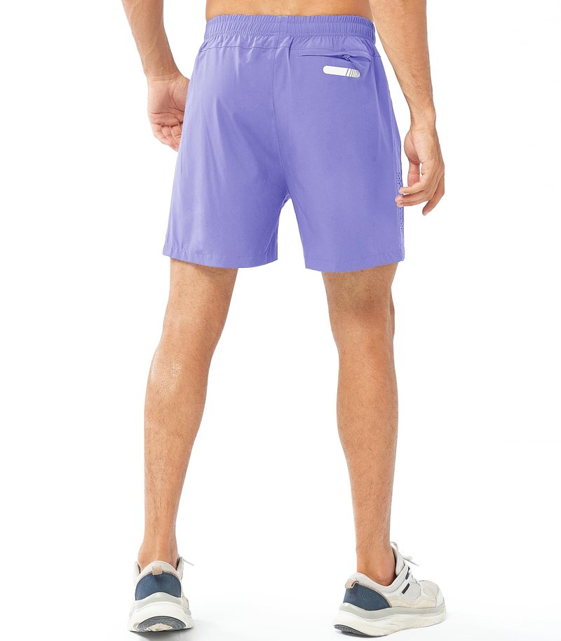NORTHYARD Men's Athletic Running Shorts Gym Workout 7"/9"/5" Quick Dry Lightweight Sports Basketball Tennis 3 Zipper Pockets VIOLET-5inch M