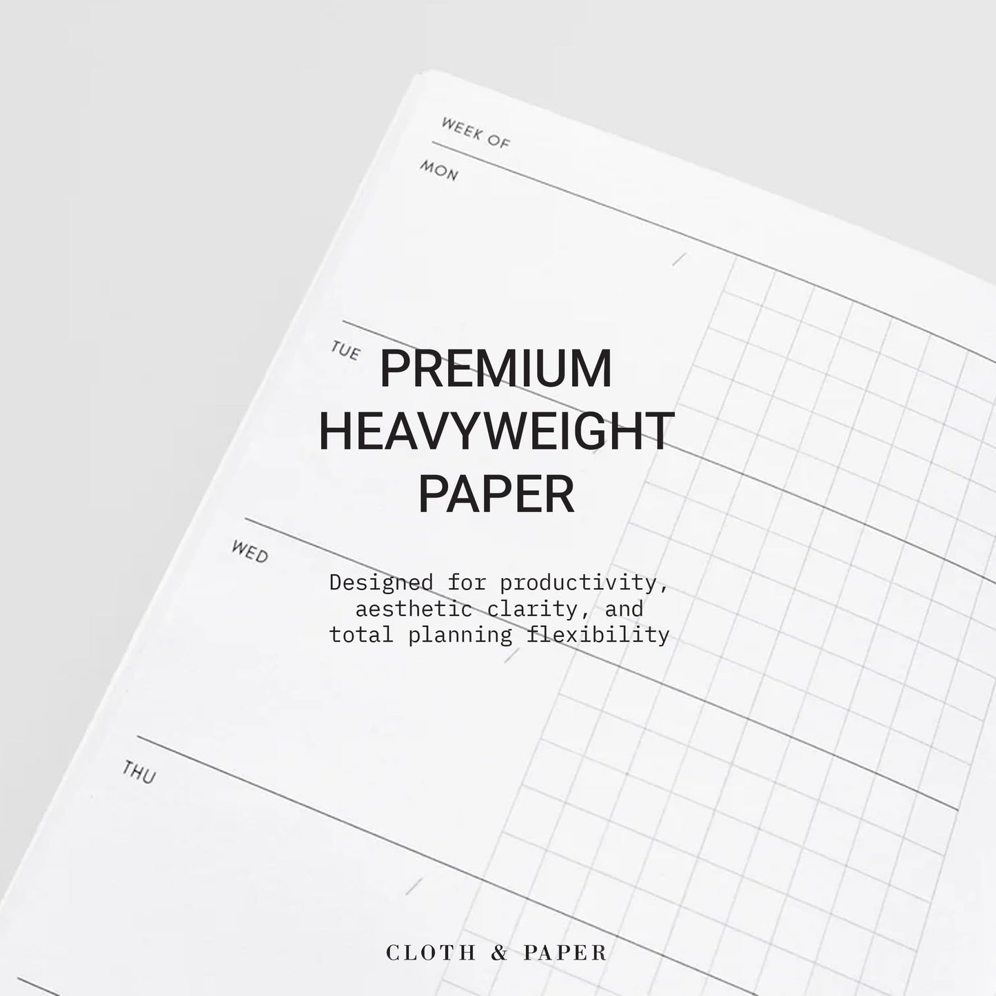 Cloth & Paper Travel Notebook | Weekly Planner Graph – Matcha | A5 Slim Weekly Planner Notebook 4.3" x 8.3" | Weekly Schedule Planner with Graph Layout for Planning, Tasks & Notes – Soft Touch Cover