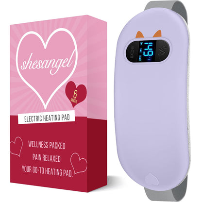 Portable Heating Pad for Period Cramps: Cordless Menstrual Heating Pad with 6 Heat Levels and 6 Massage Modes, 3s Fast Heating Gift for Women and Girl(Pink)