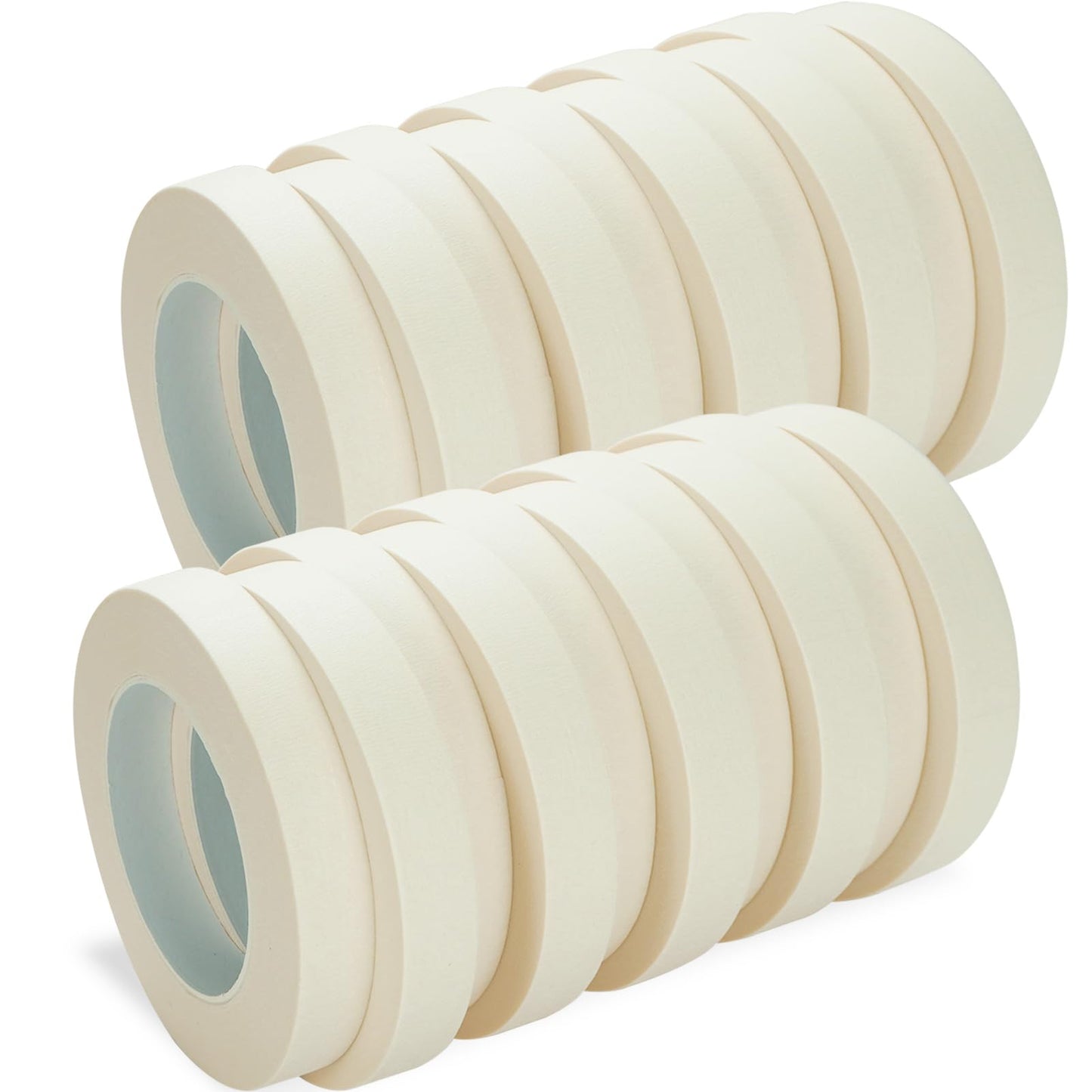 Volkach Masking Tape, 20 Packs White Masking Tape, 0.75 Inch X 55 Yards X 20 Rolls, 1100 Yards in Total. for General Purpose Use, Painting, Crafting, School Stationery, Arts, Home Use etc.