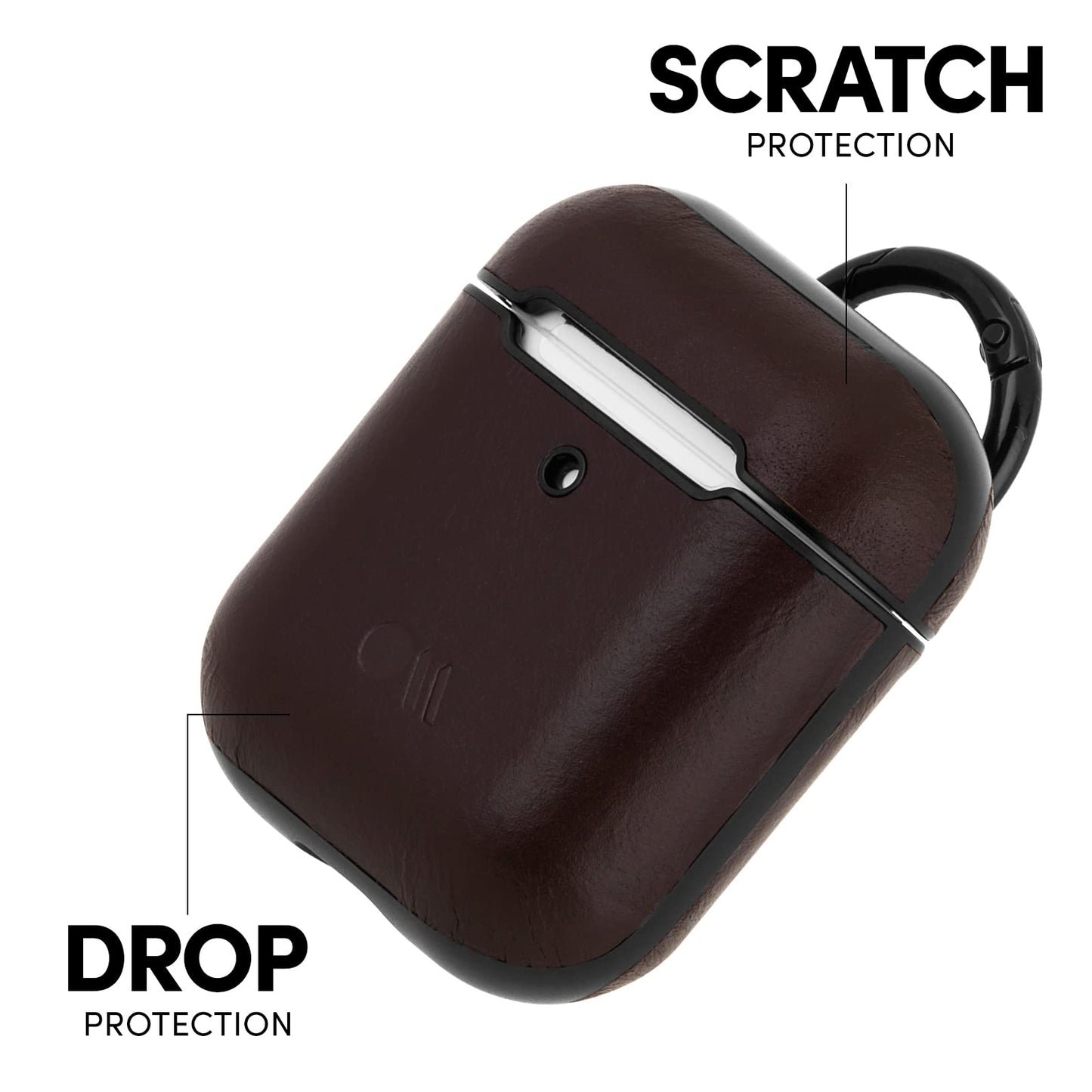 Case-Mate - Case for Airpods 1-2 - Leather - Compatible with Apple AirPods Series 1 and 2 - Black Leather