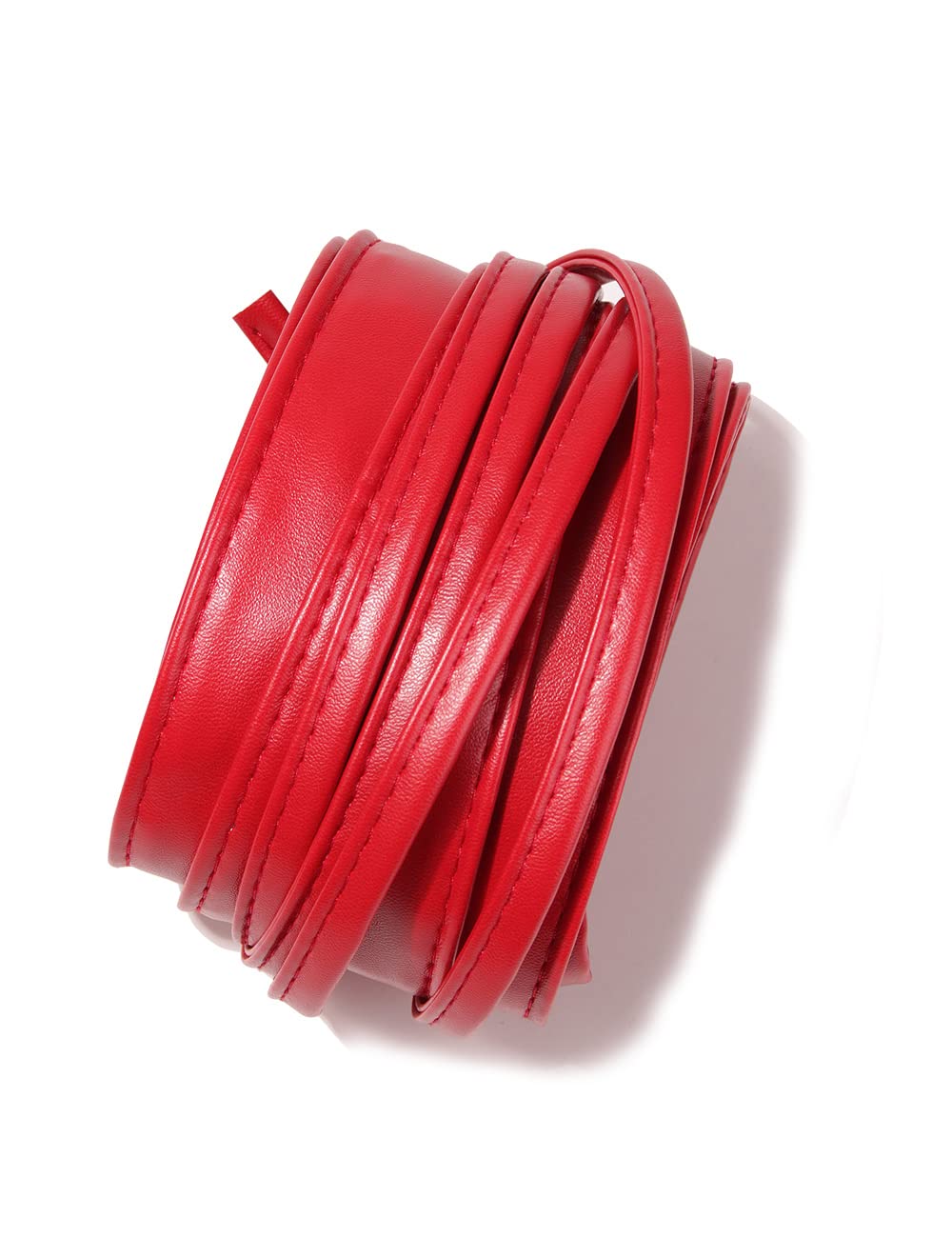 Earnda Women Fashion Obi Belt Faux Leather Wide Wrap Waist Cinch Belt for Dress Red Medium