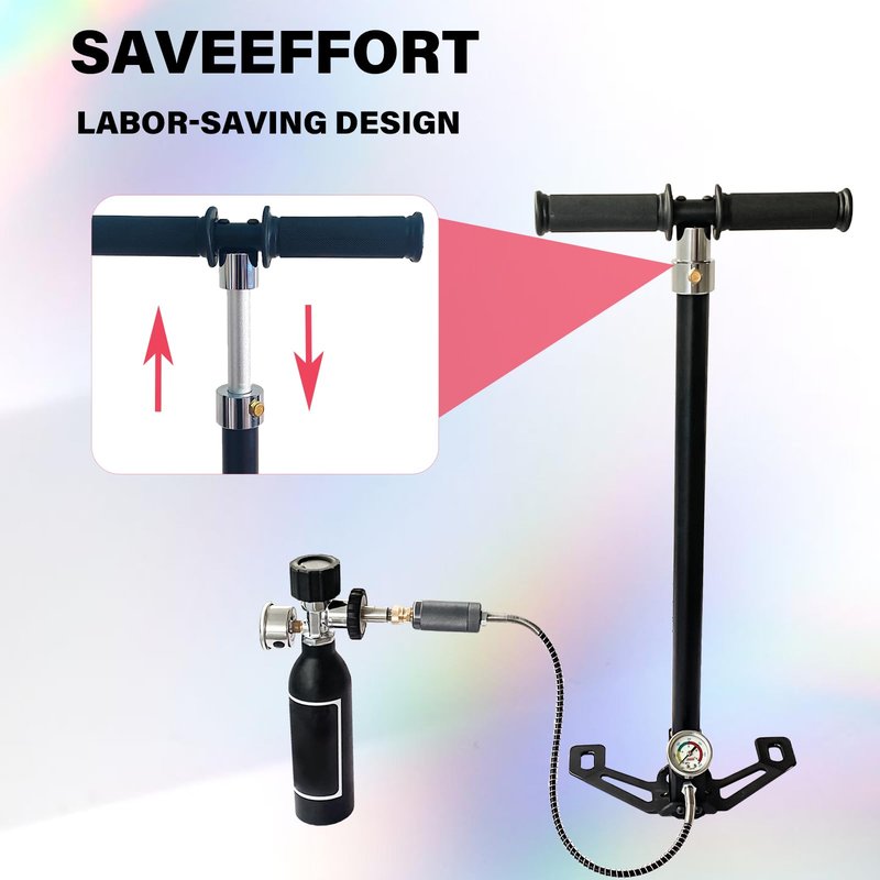 NDCYJG PCP Air Pump High Pressure Hand Pump 4500Psi 4 Stage Airgun Pump 30MPA Air Rifle Filling Stirrup Pump