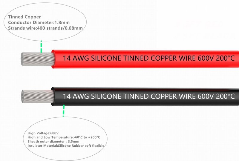 TUOFENG 14 AWG Wire, Soft and Flexible Silicone Insulated Wire 66 Feet [33 ft Black and 33 ft Red ] Stranded Wire High Temperature Resistance for RC Applications,Test Lead,Drones Battery
