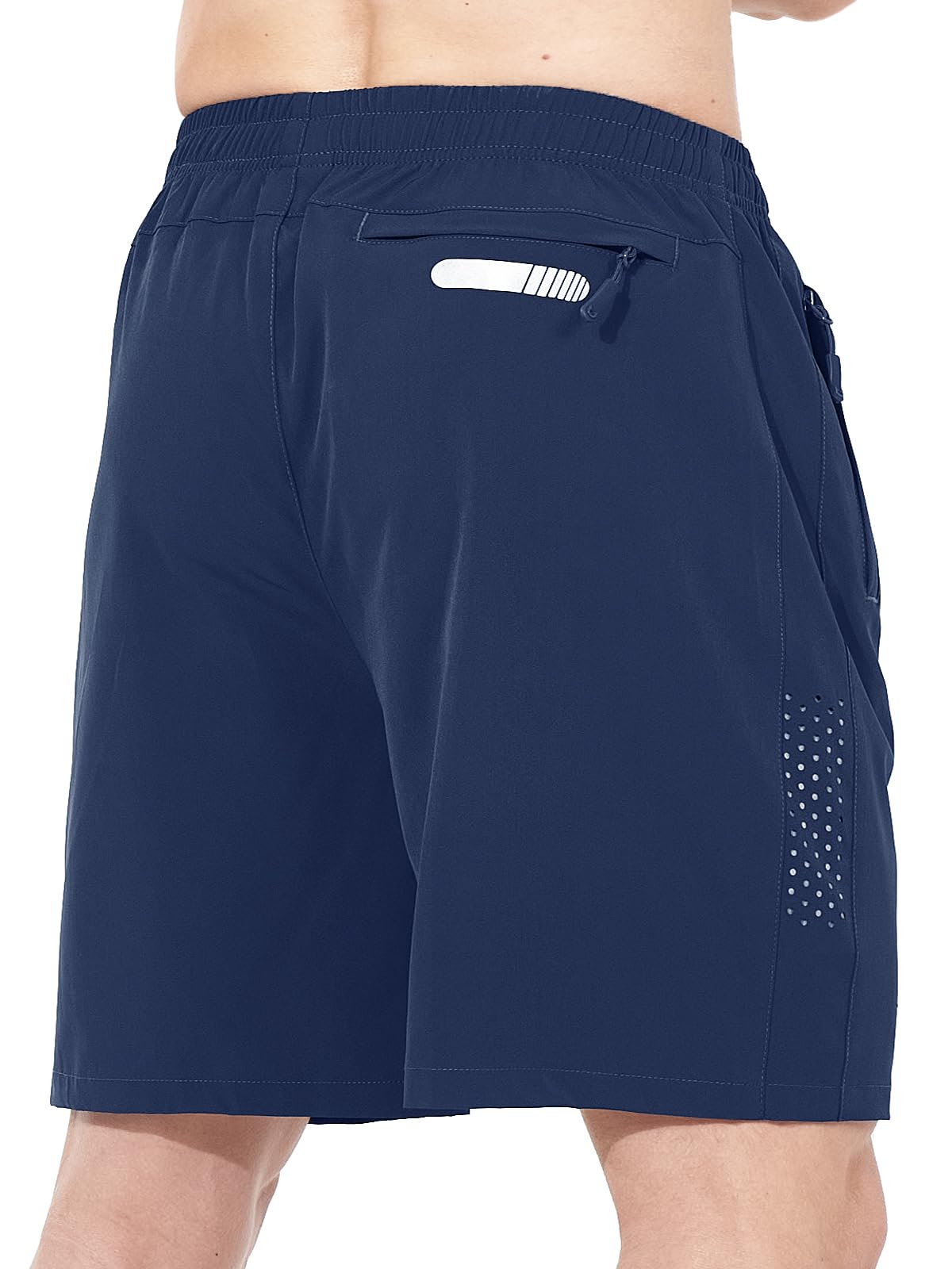 NORTHYARD Men's Athletic Running Shorts Gym Workout 7"/9"/5" Quick Dry Lightweight Sports Basketball Tennis 3 Zipper Pockets DARKBLUE L